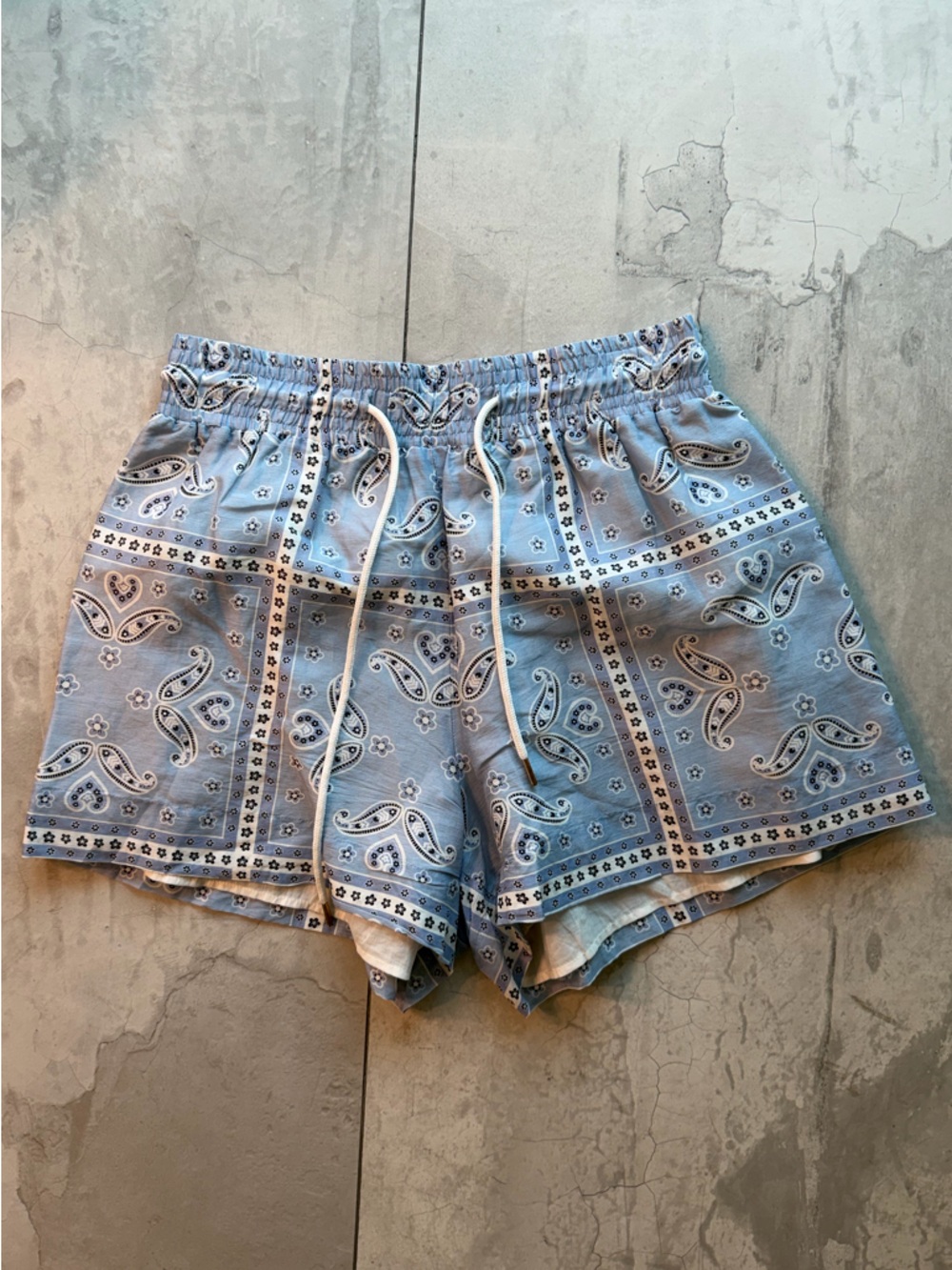 Sandro Blue Paisley High-Waist Women’s Shorts